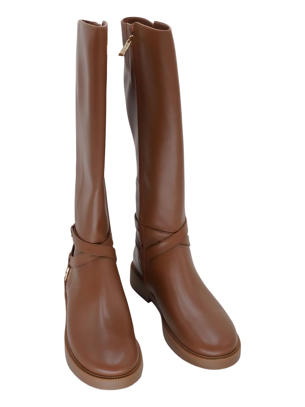 Michael Kors Mandy Knee High Boots Luggage Brown Size 10M